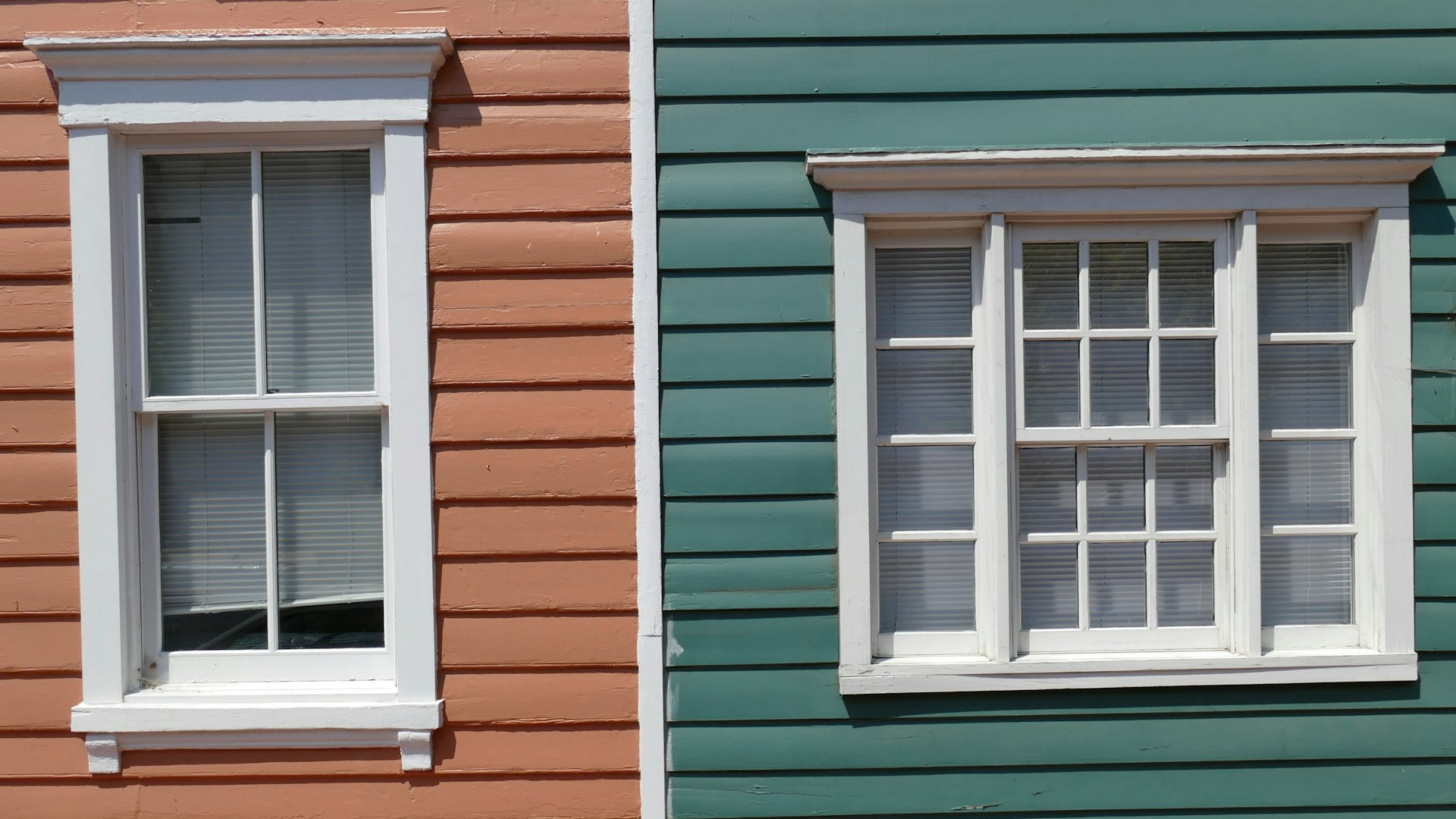 Lap siding and a double-hung window on a house